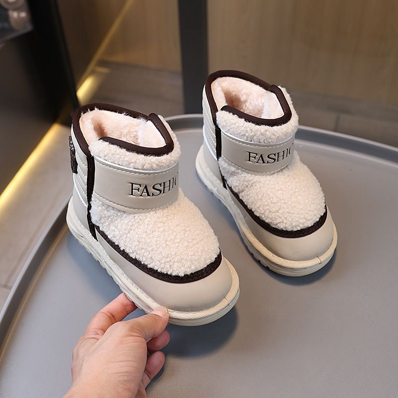 Kids Snow Boots Winter Plus Velvet Youth Short Boots Thick Warm Plush Boots Kidszworld for Girls Boys Lamb Wool Toddler Shoes Footwear Size 25 - 36 K0