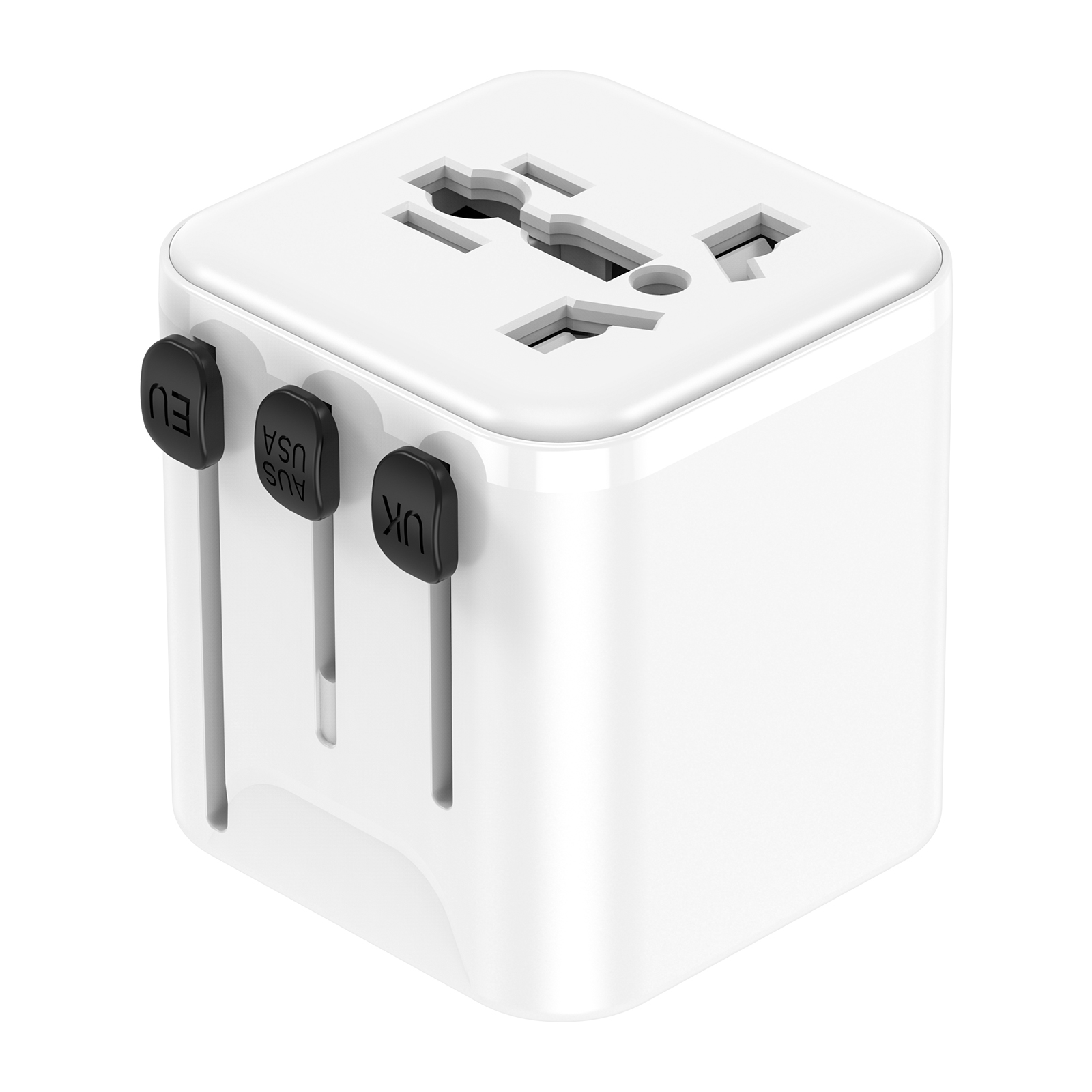 Universal Travel Adapter Mini Travel Plug Adapter for US/EU/UK/AUS 2 USB A and 3 USB C Mini Power Adapter Dual Fuses Eight Protection Universal Socket