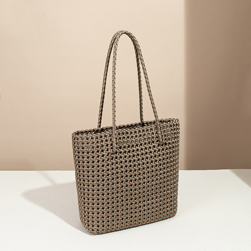 Champagne Gold Windmill Knot Craft Handwoven Fashion Commuter Large Capacity Single Shoulder Tote Mother Bag