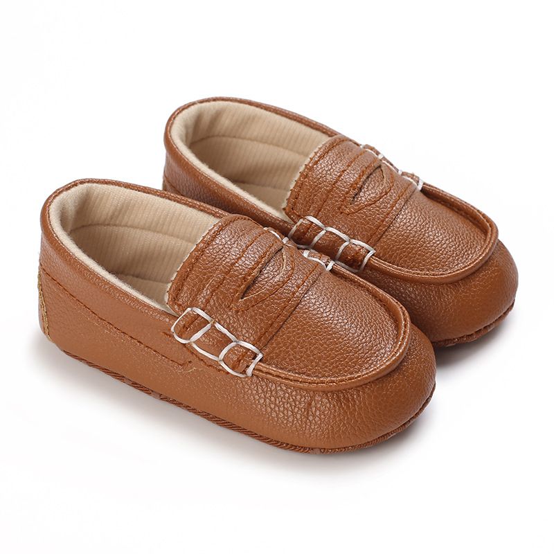Newborn Baby Prewalker Girls Boys Casual Shoes Leather Non-Slip Soft-Sole Kidszworld Infant Toddler First Walkers Shoes Baptism 0-18M K0442