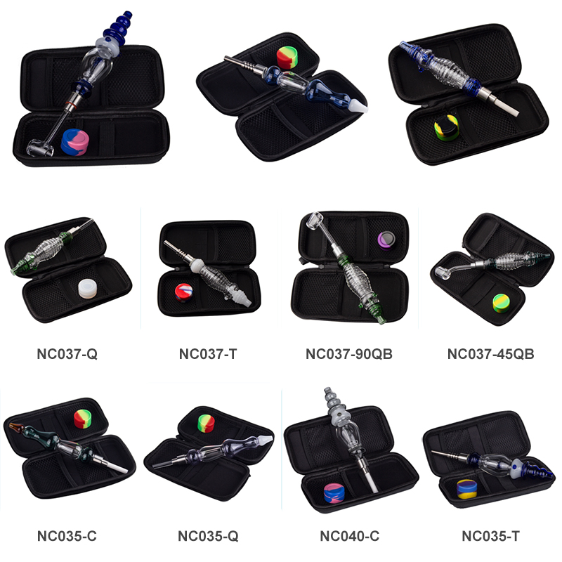 ZHC011 Spill-Proof Nectar Collector Bag Set 510 Titanium Quartz Ceramic Nail Dabber Tool Tower Style Pro Nectar Collectors