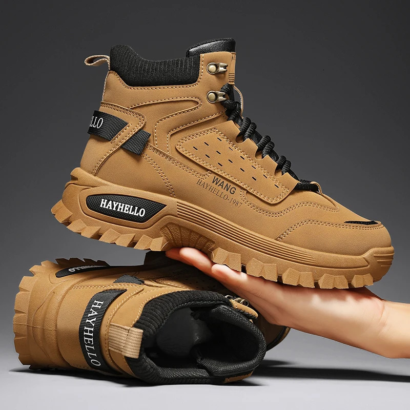 CYYTL Mens Boots Winter Shoes Casual Outdoor Hiking Work Cowboy Tactical Chelsea Ankle Platform Leather Sneakers 250930