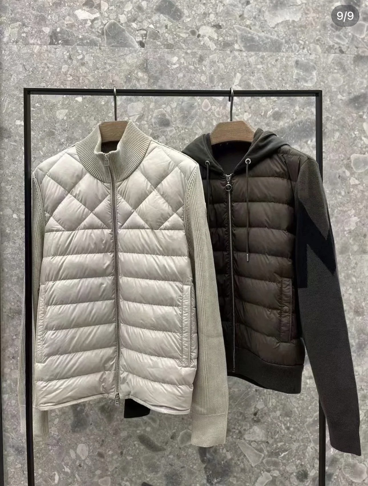 2025 autumn and winter new men's knitted down jacket, absolutely high-quality top-grade white goose down, soft and comfortable, perfect version