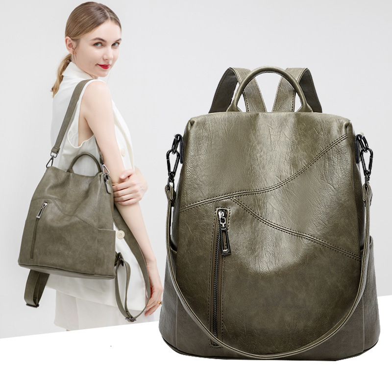 Luxury Bag Designer Bag Korean Style Backpack For Women New 2025 Summer Versatile Soft Leather Backpack Large Capacity Casual Anti-theft Travel Bag Mu