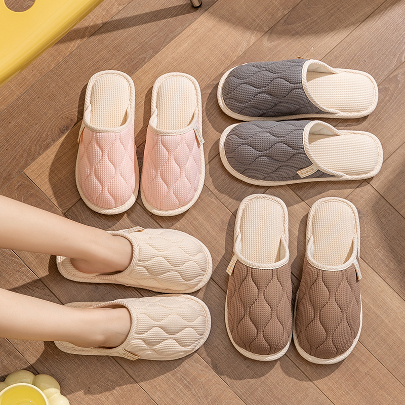 Spring and Autumn Women, Four Seasons Winter Indoor Use Cotton Non-Slip Home Couple Linen Slippers for Men ddmymarket
