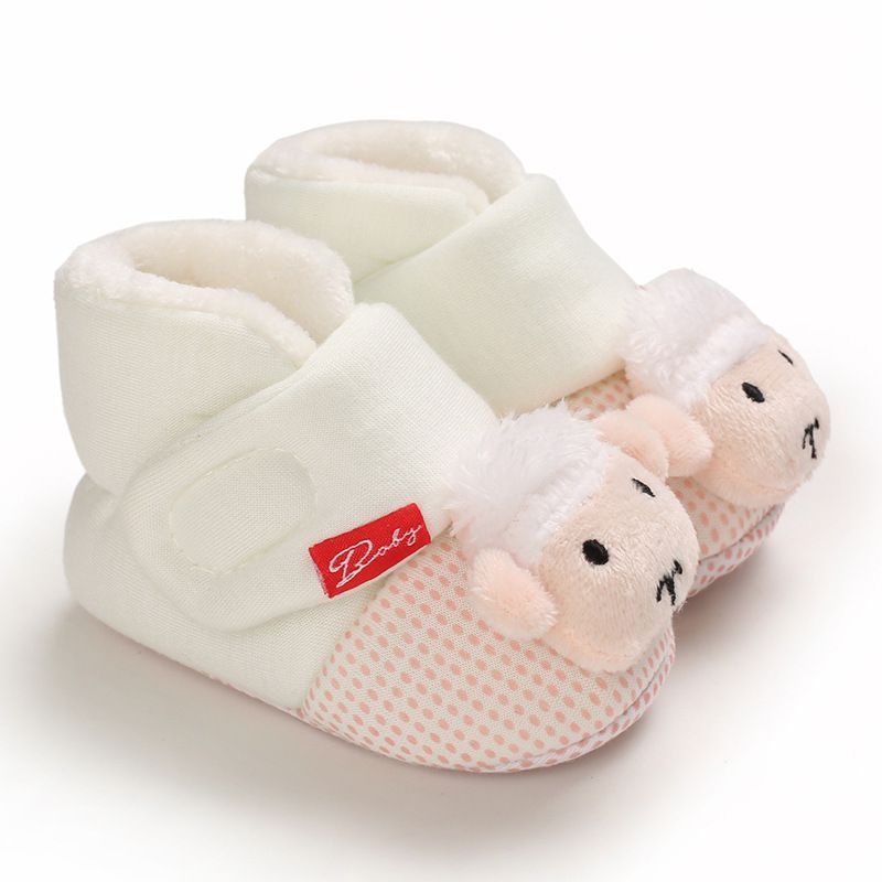 Infant Winter Shoes Toddler Cute Cartoon Cotton Warm Fluffy Baby Boots Shoes Kidszworld First Walker Shoes for Newborns 0-18 Months K0476