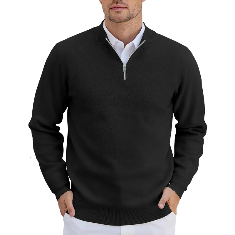 Autumn Mens Zipper Pullover Slim Fit Lightweight Knit Jacket Coats Casual Knitted Sweatshirts Winter Werm Streetwear 250929