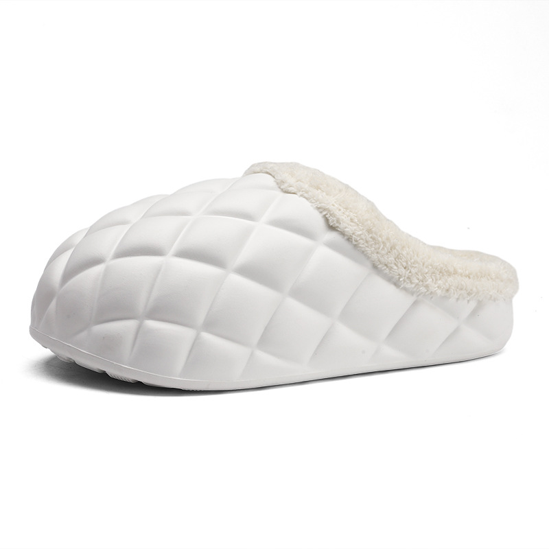 Designer shoes hot free shipping Winter Warm Thick Home Outdoor Slippers Solid Color Plush Cotton Slippers for woman and men black white grey