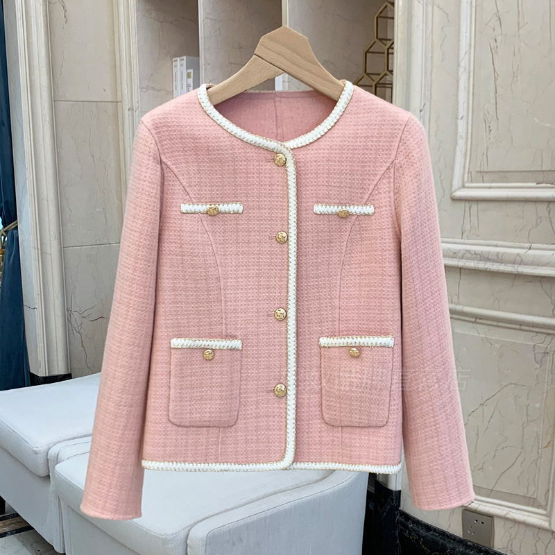 2025 plaid jacket coarse wool short jacket designer jacket women's new autumn and winter wool short jacket autumn and winter new luxury jacket