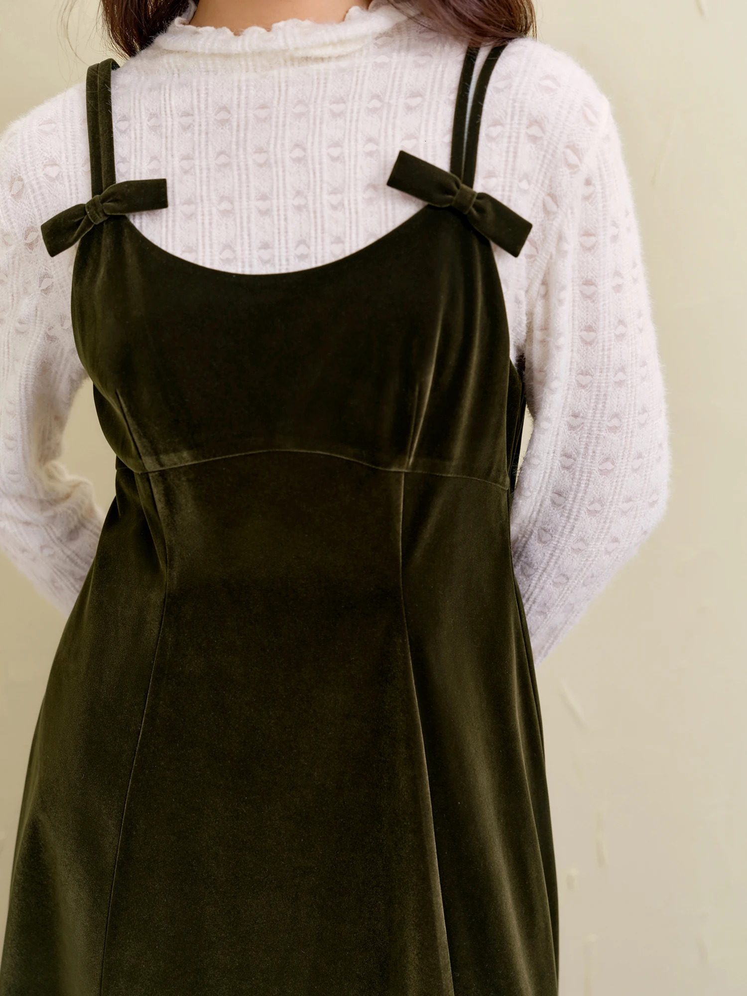 DUSHU Christmas Style Suspender Red Green Black Winter Dress for Women Allmatch Chic Long Dress 24DS84338 250930