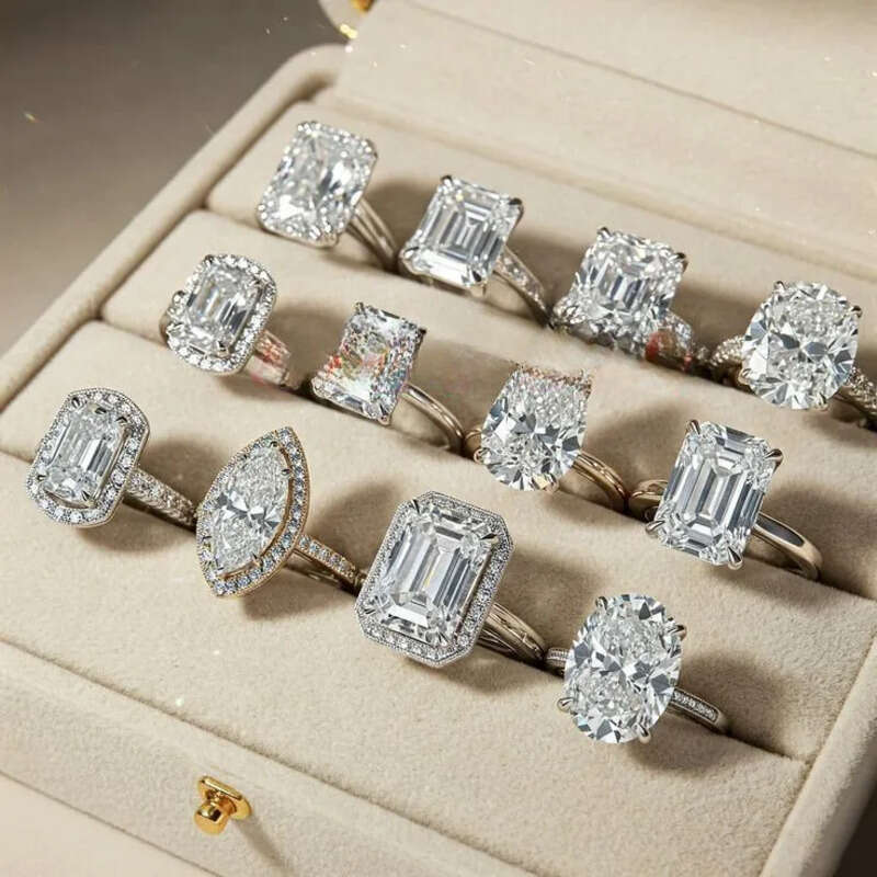 Custom Setting Shanks Dia Builder Magnetic Design Engagement Wedding Rings Set Trendy Moissanite Display Sample Selling Tool