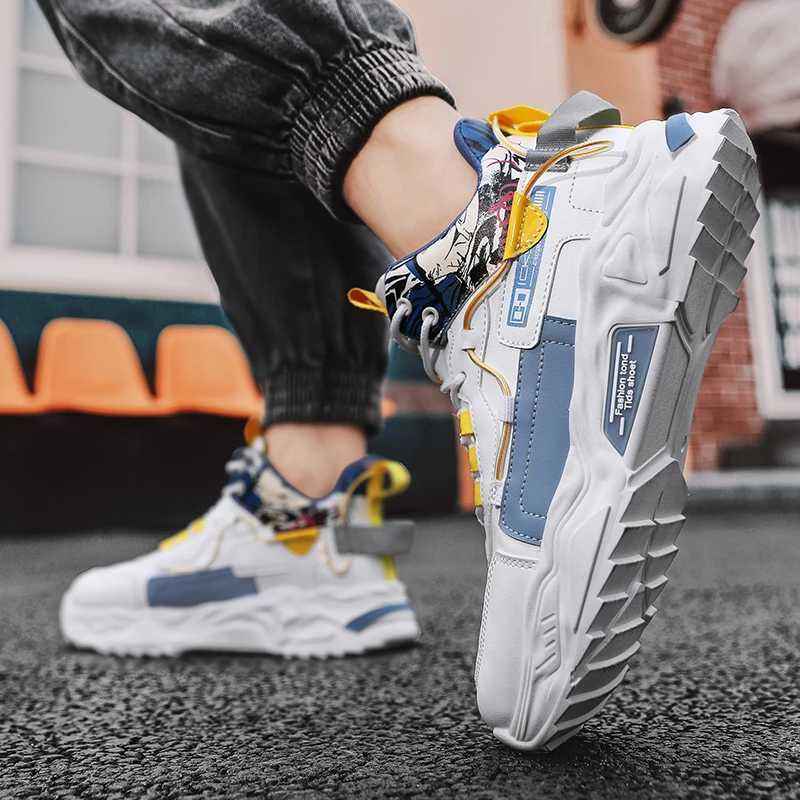 High Top Street Walking Shoes for Men Culture Casual Sneakers Mens Sports Sneaker Fashion Laceup Color Matching Platform Shoes Z250930