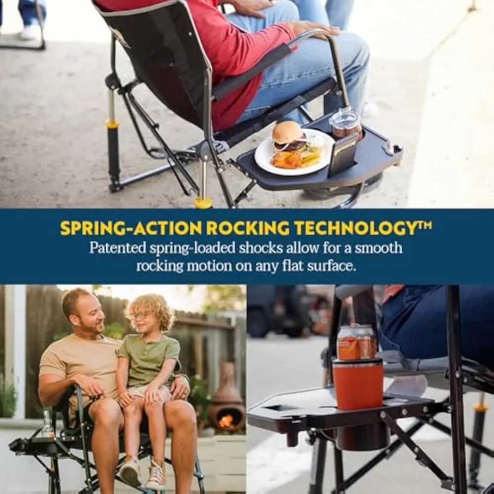 Outdoor XL with Side TabLE CamPING Chair Solid DurabLE Armrests Drink Holder ComfortabLE Backrest J250930