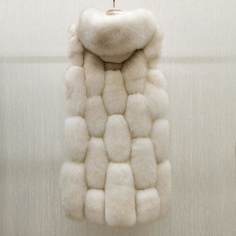 High Quality Women Real Fur Coat Winter Jacket Long Natural Vest Sheepskin Leather Hood Thick Warm Overcoat 250930