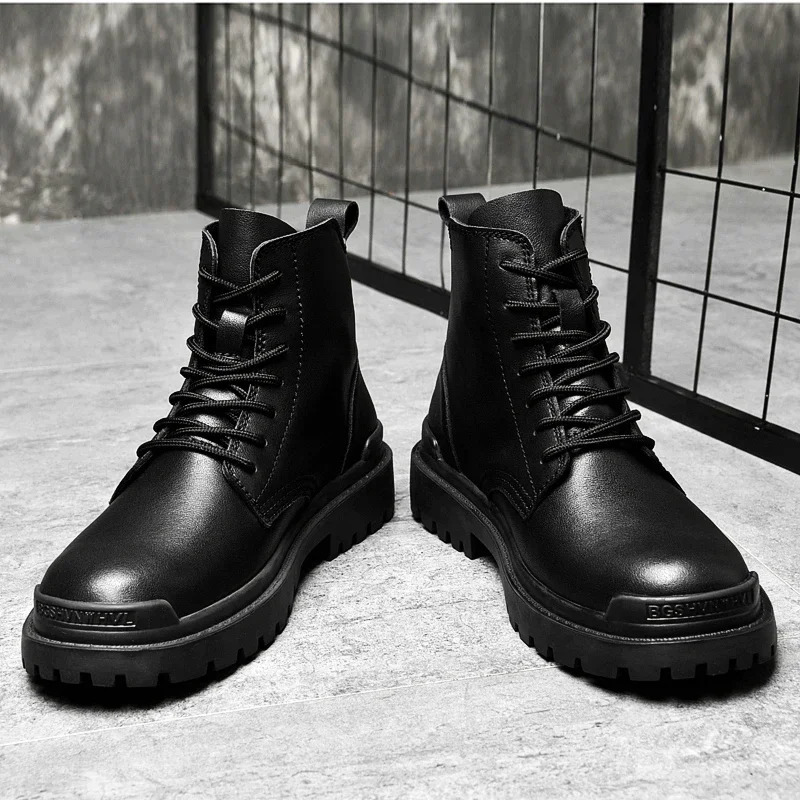Fashion Mens Boots Autumn Winter Men Boots Genuine Leather Casual Shoes For Man Retro Motorcycle Boots Big Size 3848 250930