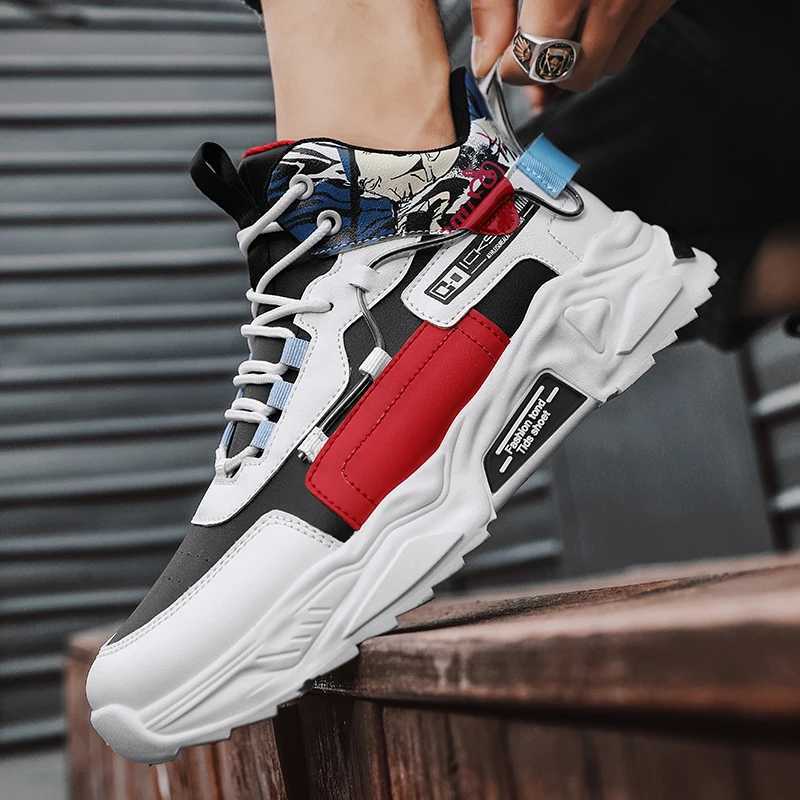 High Top Street Walking Shoes for Men Culture Casual Sneakers Mens Sports Sneaker Fashion Laceup Color Matching Platform Shoes Z250930