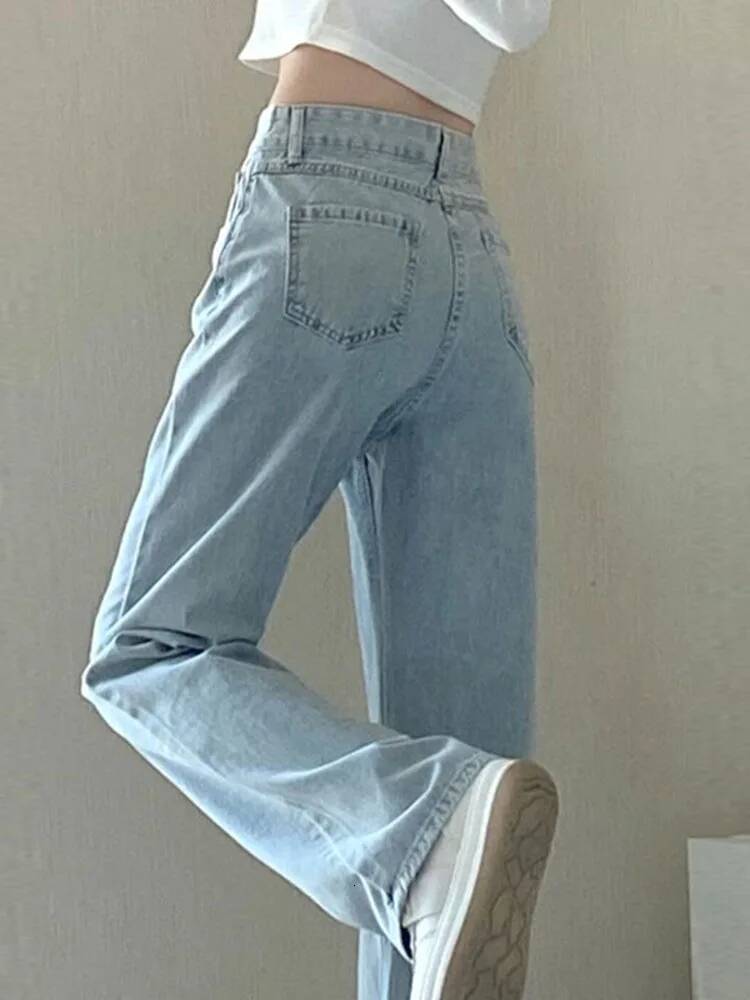 Spring And Summer New High Waisted Slim Jeans For Women Niche Casual Loose Thin Floor Wide Leg Trendy Pants dongdumaoyi