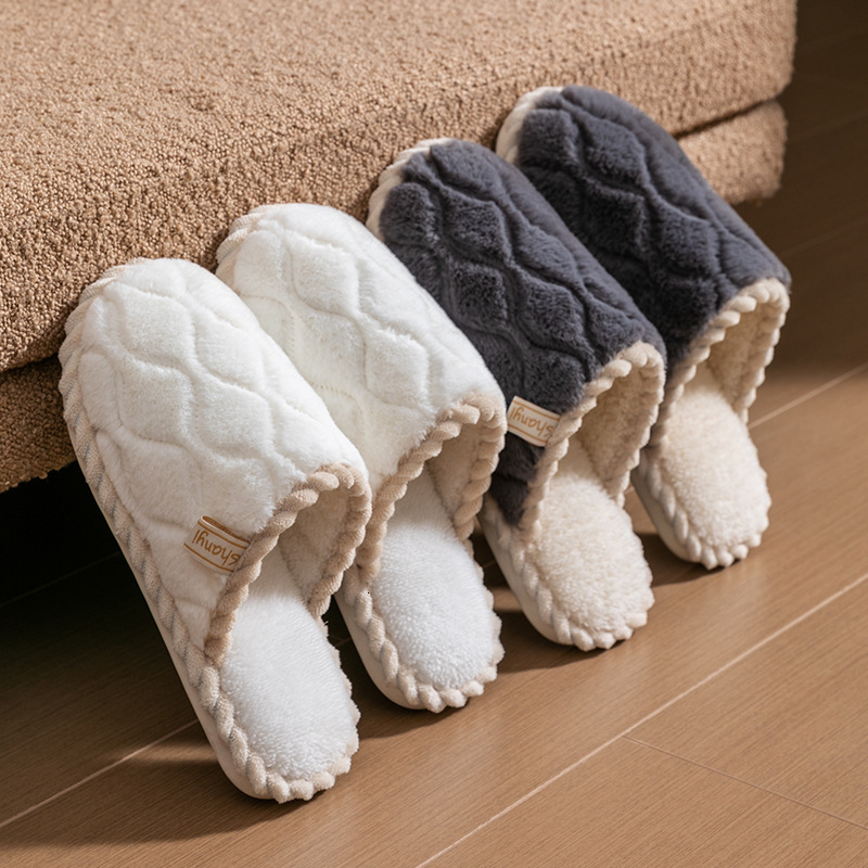 Cotton Women, Spring, Autumn, Indoor Non-Slip Home Warm Couple Winter Plush Slippers for Men ddmymarket