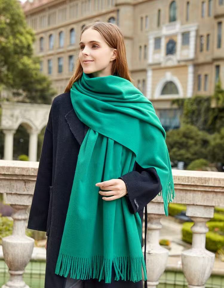 T1963 scarf shawl cashmere scarf autumn and winter thick solid color