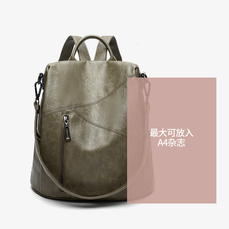 Luxury Bag Designer Bag Korean Style Backpack For Women New 2025 Summer Versatile Soft Leather Backpack Large Capacity Casual Anti-theft Travel Bag Mu