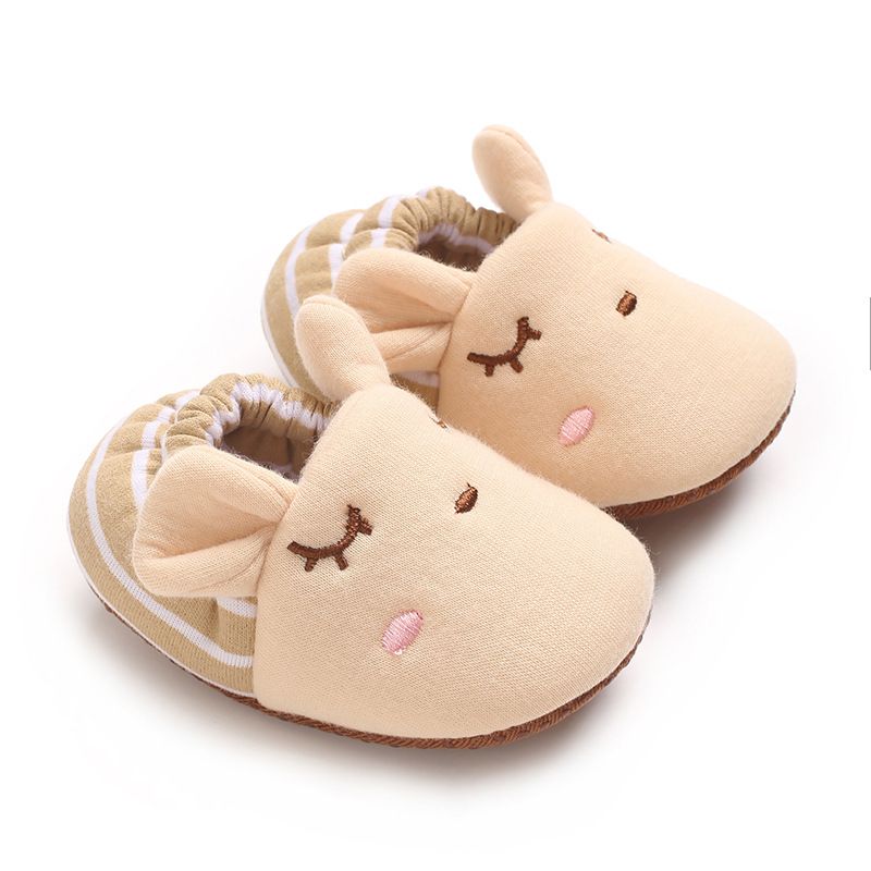 Infant Cartoon Animals Pattern Newborn Socks Shoes Kidszworld Little Toddler Non-slip Crib First Walkers Winter Baby Soft Warm Shoes 0-18 Months K0461