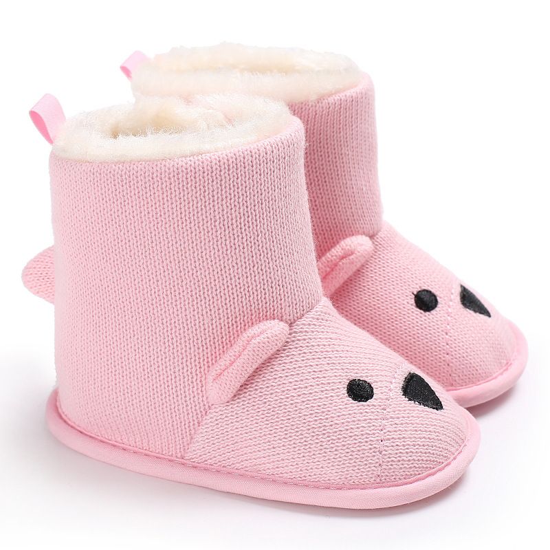 Infant Winter Boots Baby Toddler Newborn Cute Cartoon Bear Shoes Kidszworld Girls Boys Little Kid First Walkers Snow Boots 0-18 Months K0460