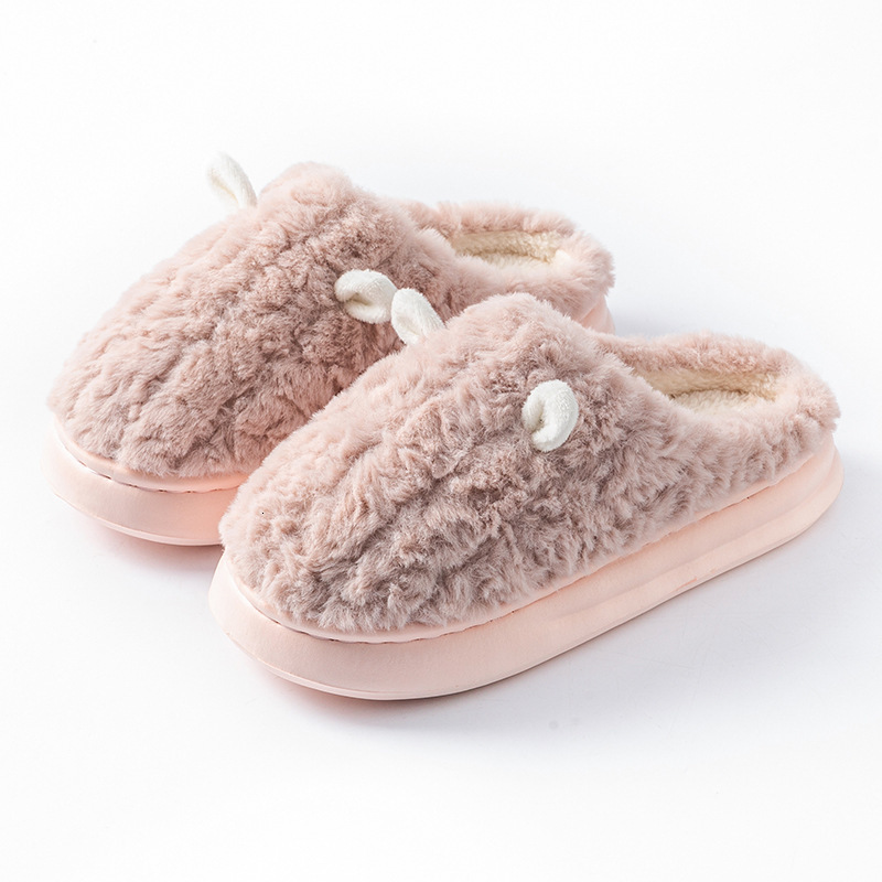 Soft Cushion Women, Autumn and Winter 2025 New Indoor Home Thick Sole Warm Plush Slippers for Men ddmymarket