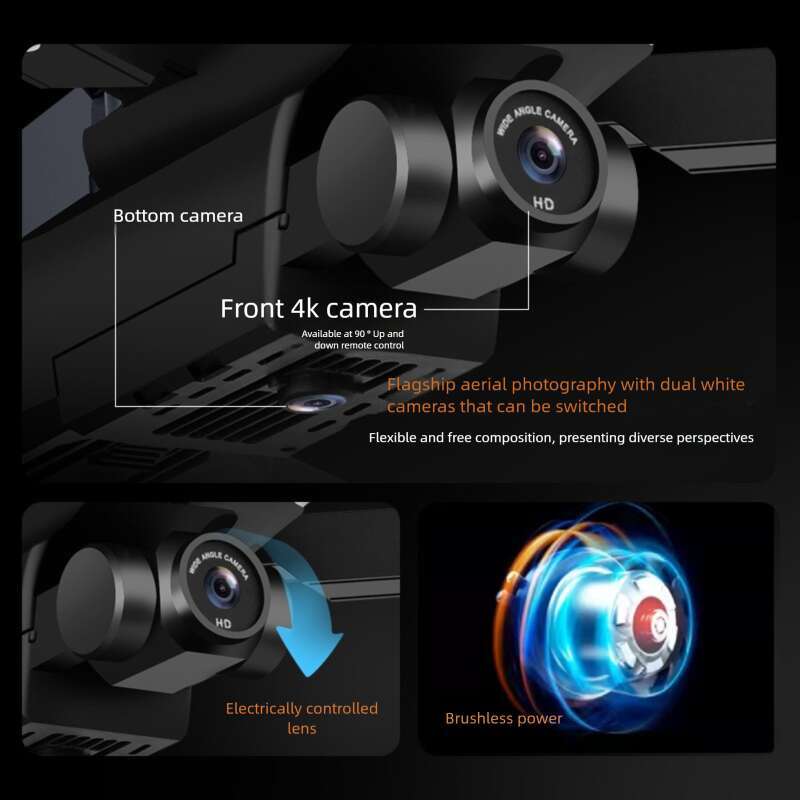 New Product Drone Brushless With Screen Optical Flow Aircraft Dual Camera Foldable Remote Control Airplane Toy