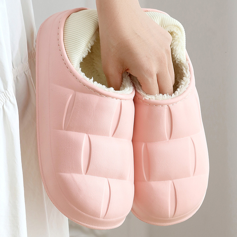 New Cotton Slippers Women, Warm Waterproof, Couple's Thick-Soled Autumn and Winter Shoes with a Soft Cushioning Feel for Men ddmymarket