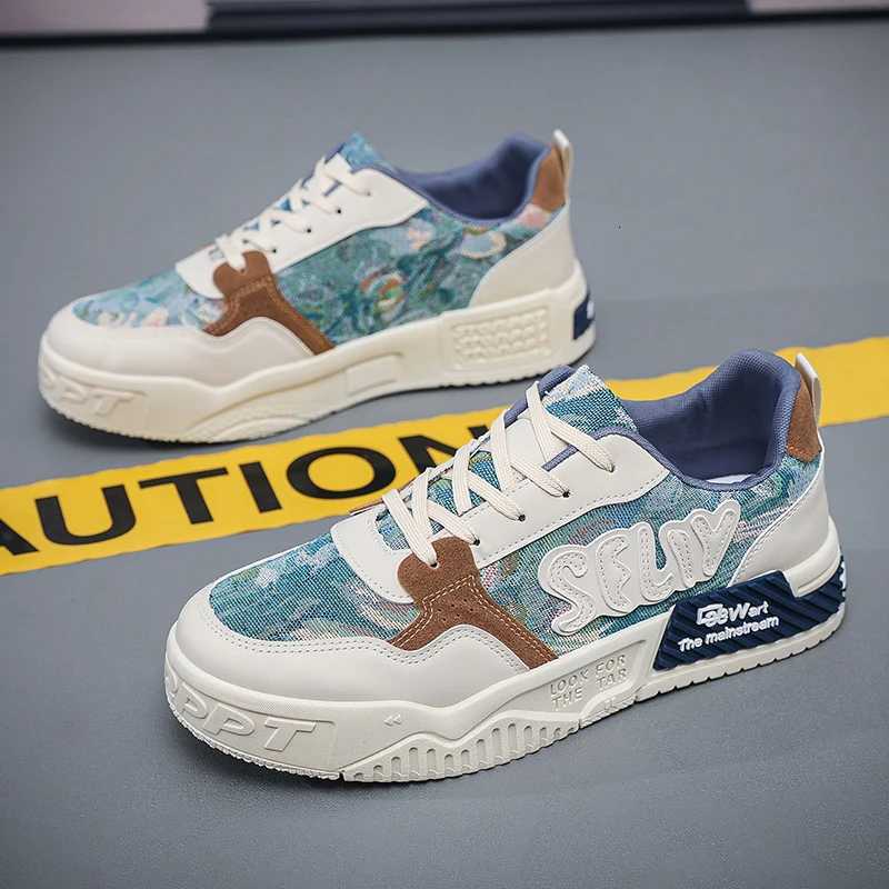 Korean Version Mens Casual Sports Shoes Fashionable and Versatile Letter Style Casual Board Shoes Z250930
