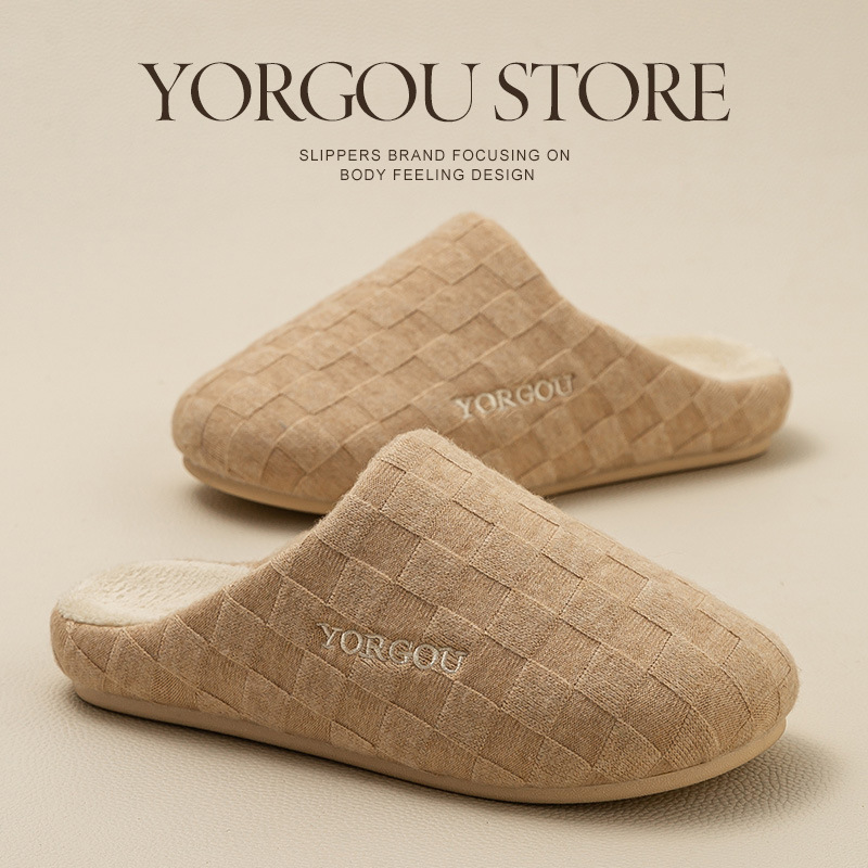 Designer shoes free shipping thick soled autumn and winter non slip indoor breathable keep warm cotton slippers for men and women grey coffee yellow