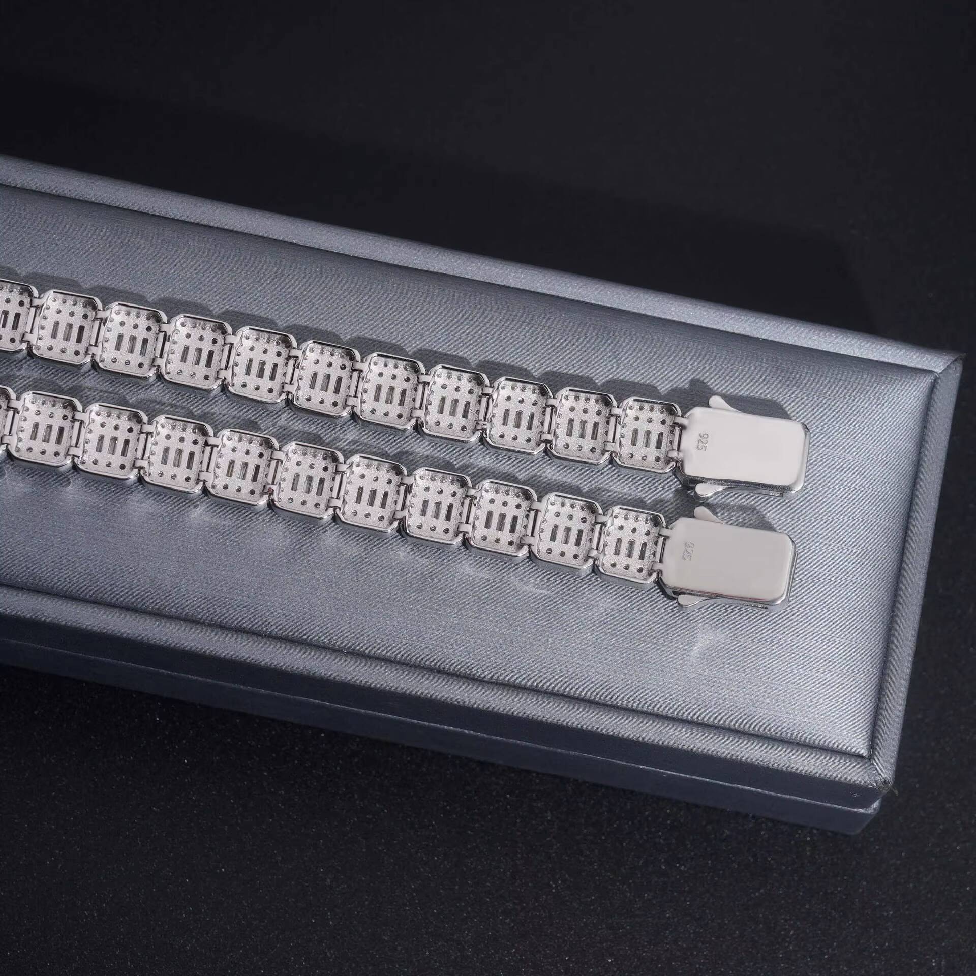 Hot Selling Princess Fang New Trendy 925 Sterling Silver VVS Moissanite Bracelet for Men and Women Hip Hop Style