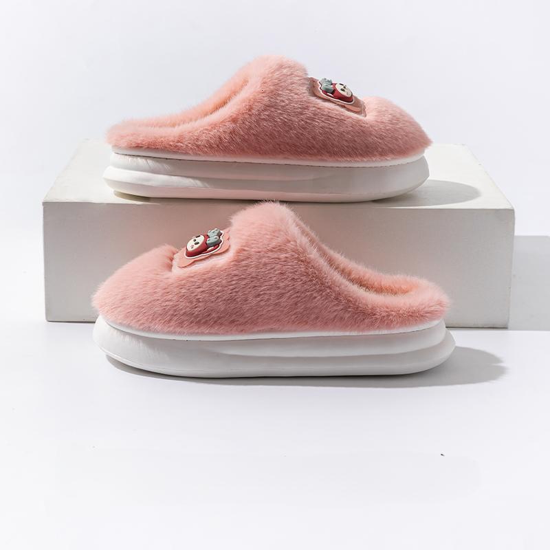 Cartoon Plush Cotton Women, Autumn and 2025 New Indoor Warm for Men, Thick Sole Non-Slip Winter Slippers ddmymarket