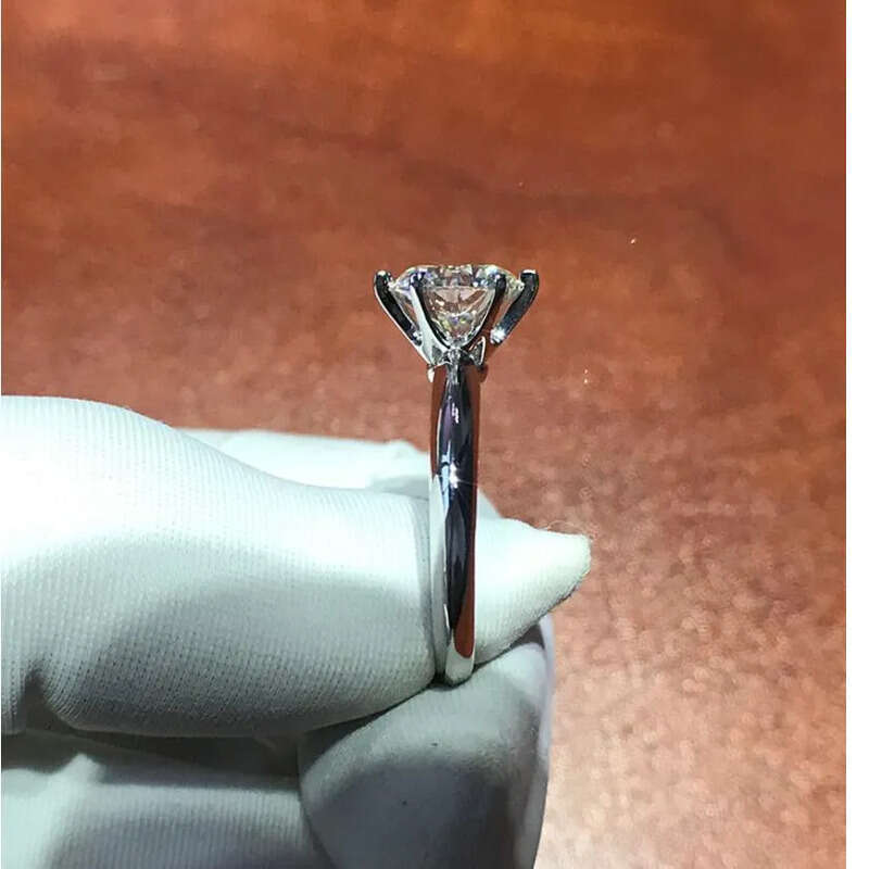 Victoria Wieck Brand New Jewelry Pure 100% Sterling Sier Solitaire Round Cut White Topaz CZ Dia Women Wedding Band Ring