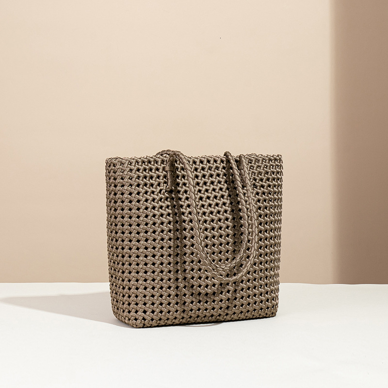 Champagne Gold Windmill Knot Craft Handwoven Fashion Commuter Large Capacity Single Shoulder Tote Mother Bag