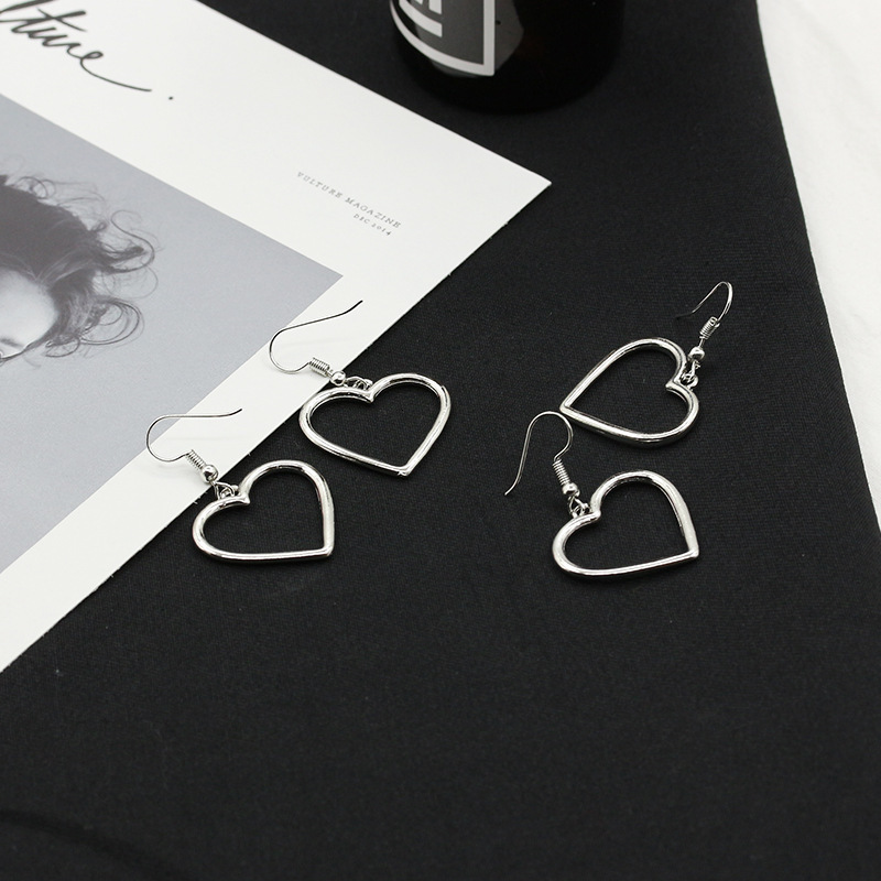Fresh Ear Jewelry Haruku Hollow Heart Soft Girl Women's Stud Earrings