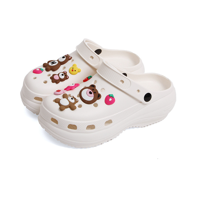 Bear World Thick-Soled Clog Shoes Women, Summer New Style, Outdoor Casual Breathable Non-Slip Height-Increasing Closed-Toe Sandals for Men ddmymarket