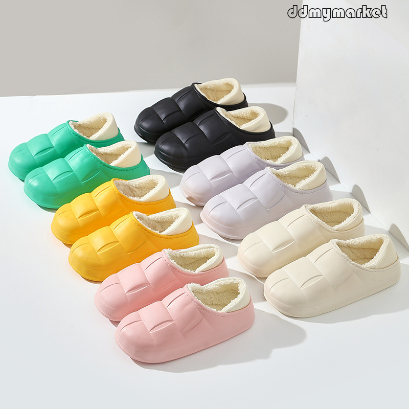 2025 New Waterproof Slippers Women, Autumn Winter Home Internet Celebrity Thick Sole EVA Cotton Slippers, Warm and Suitable for Outdoor Wear ddmymarke