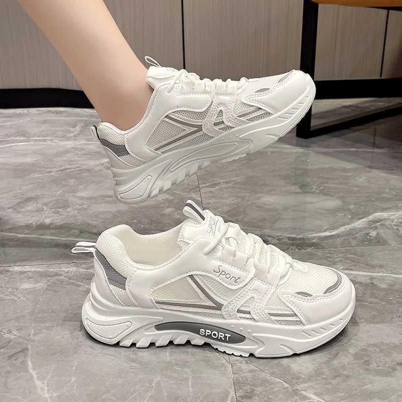 Womens Fashion Laceup Casual Sneakers Lightweight Soft Sole Running Shoes for Women Thick Soled Mesh Breathable Sports Shoes Z250930