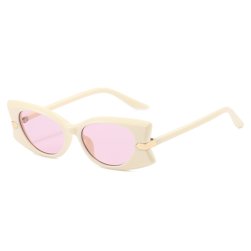 2025 New Butterfly Frame Sunglasses for Women European American Style Metallic Accent Small Rectangular Decor Trendy Shades