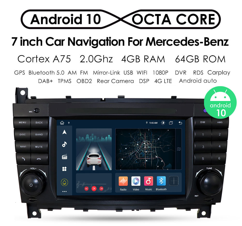Suitable for Benz C-Class W203 W209 in car central control navigation, multimedia reversing image, Android navigation system