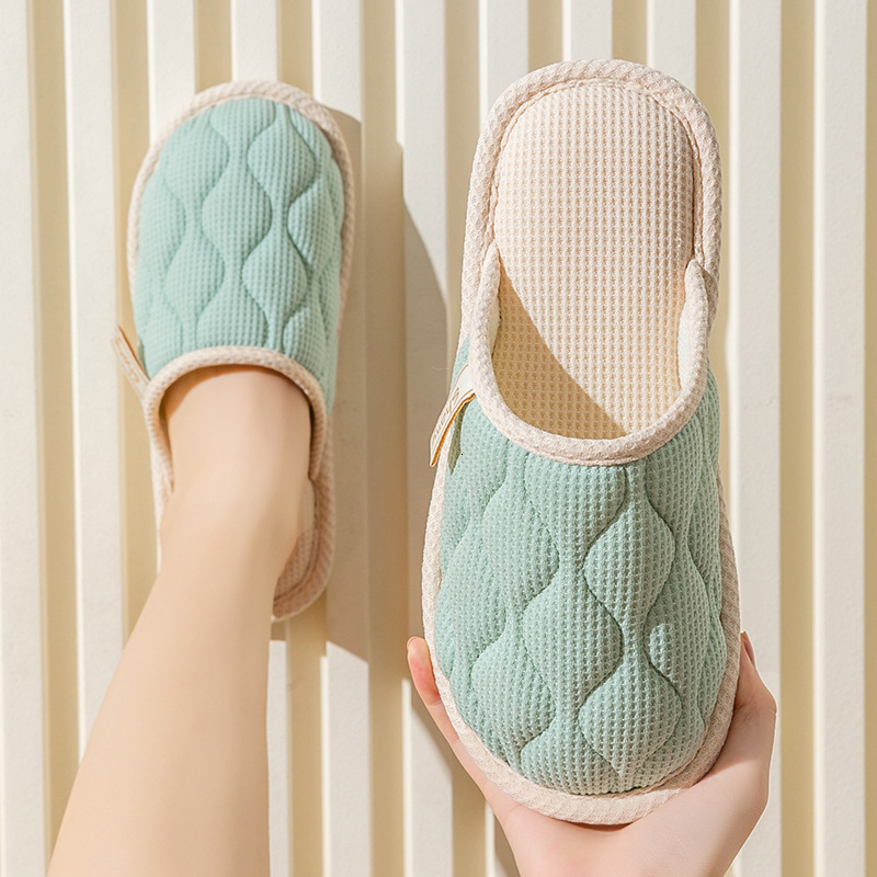 Spring and Autumn Women, Four Seasons Winter Indoor Use Cotton Non-Slip Home Couple Linen Slippers for Men ddmymarket