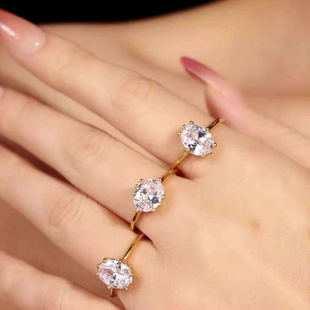 Luxury Oval Moissanite Ring Ring, INS, Wedding, fashion, Versatile, Design, Jewelry