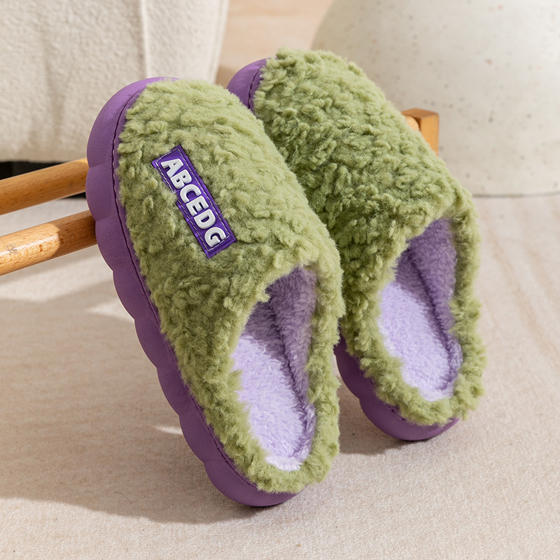 Cixi Cotton Men Women, Indoor Non-Slip Warm Home for Spring, Autumn, and Winter, Couples' Fuzzy Plush Slippers ddmymarket