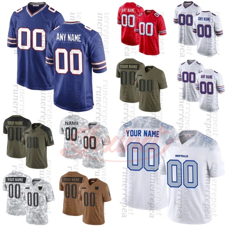 Personalized Custom 2025 Rivalries Football Jersey Cook III Josh Allen Joey Bosa Gabriel Davis Von Miller Dawson Knox Jim Kelly Embroidered Mens