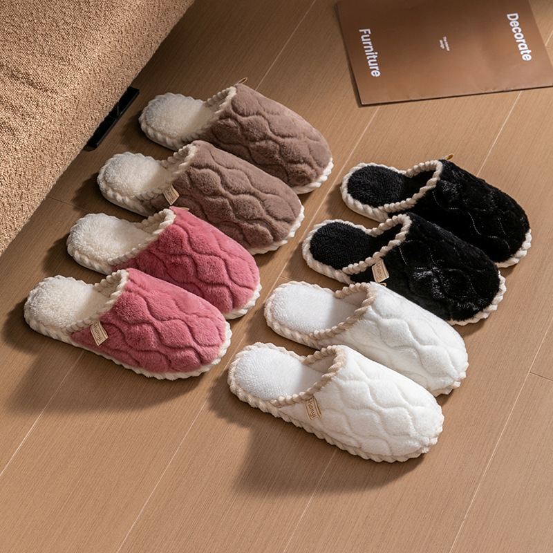 Cotton Women, Spring, Autumn, Indoor Non-Slip Home Warm Couple Winter Plush Slippers for Men ddmymarket