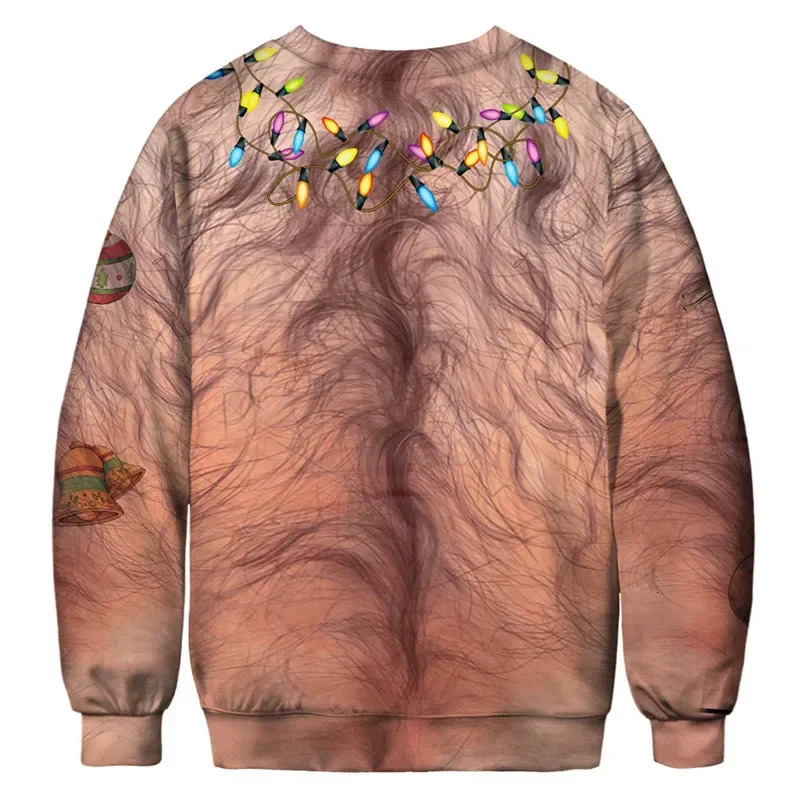 Christmas Sweater Novelty Funny Light Up Ugly Christmas Sweater For Men And Women 3D Printing Pullover Jumpers Warm Sweater 250930