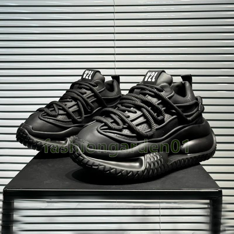 White Black Breathable running shoes Durable mens trainers Autumn Height-Increasing Fashionable Trendy chunky sneakers Size 39-44
