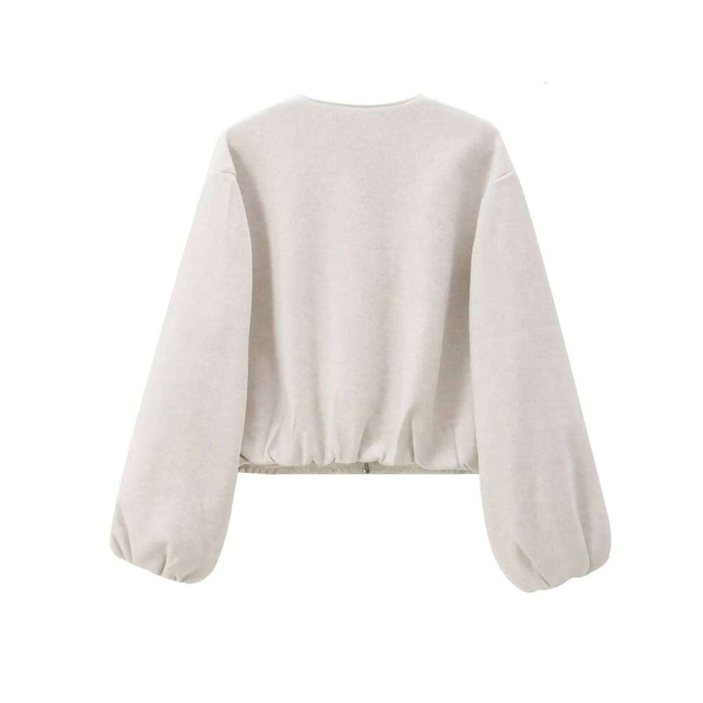 MUJER 2025 Fleece Bomber Jackets For Soft Zipper Woman's Sports Long Sleeve Cropped Jacket Women Coats Outerwears