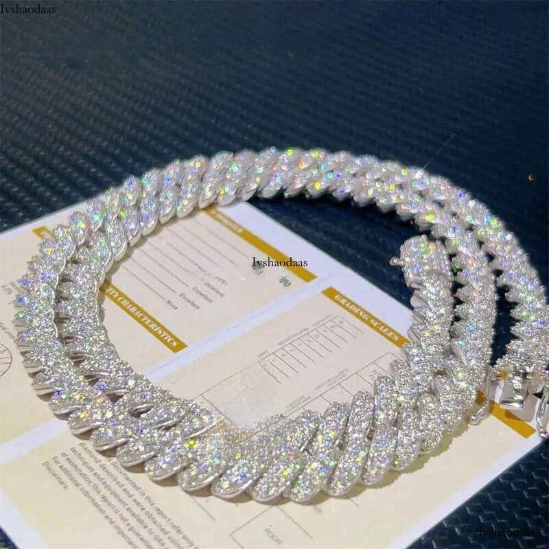 Stock Ready to Ship Gra Certificated Vvs Moissanite Dia 8mm Hip Hop Iced Out Rope Chain